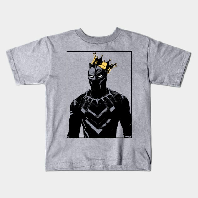 Black Panther Kids T-Shirt by Midnight Run Studio